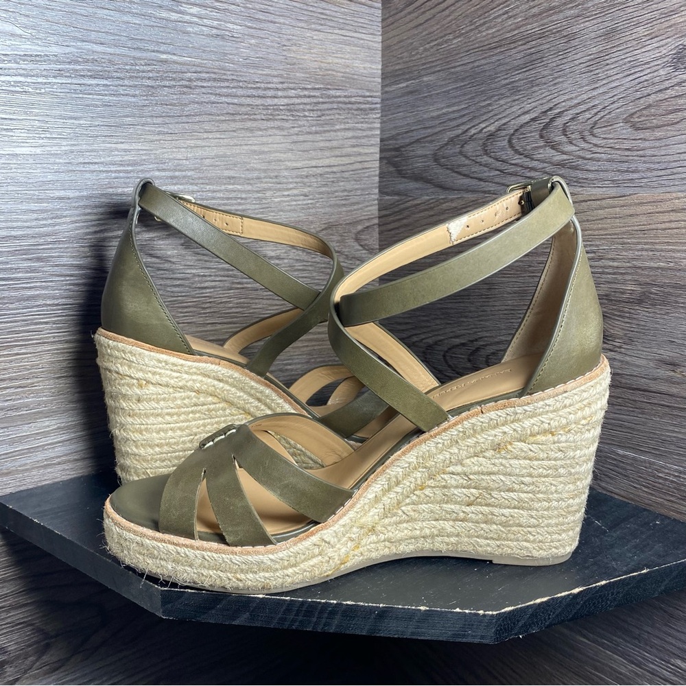Banana republic wedge leather buckle espadrille sandals - Picture 5 of 7